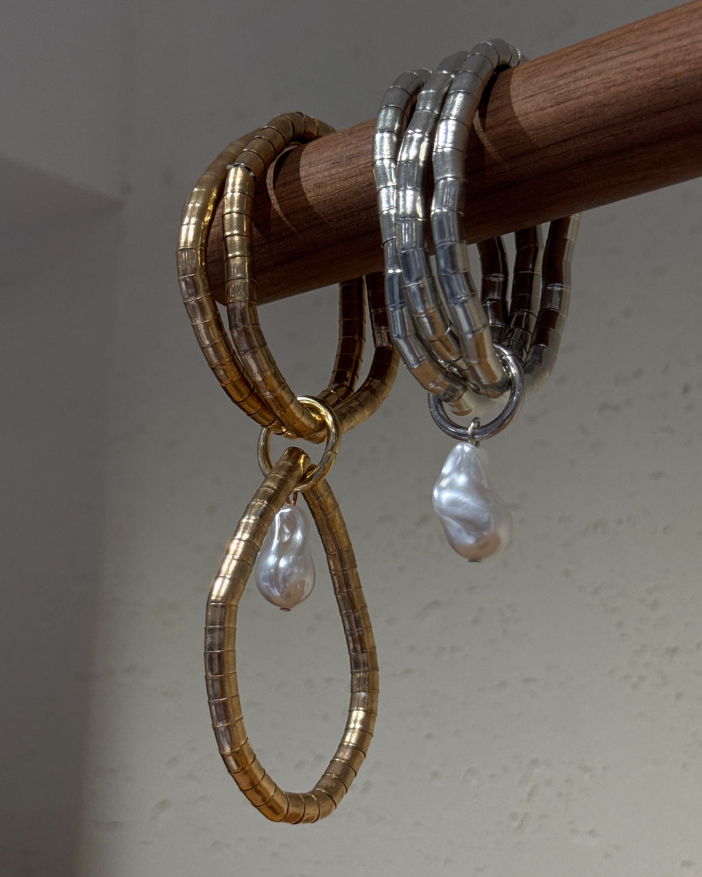 Sculptural Pearl Loop Bracelet