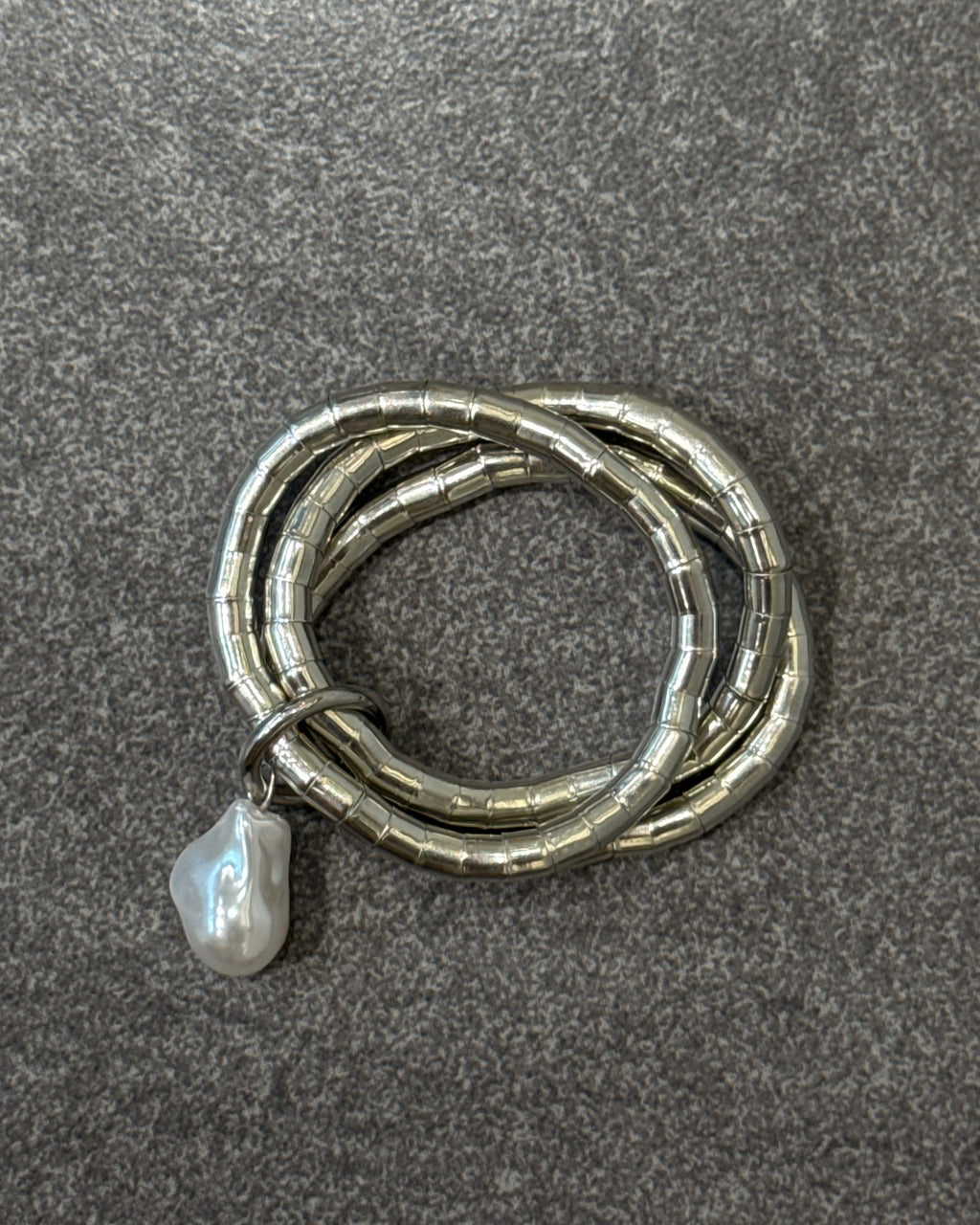 Sculptural Pearl Loop Bracelet