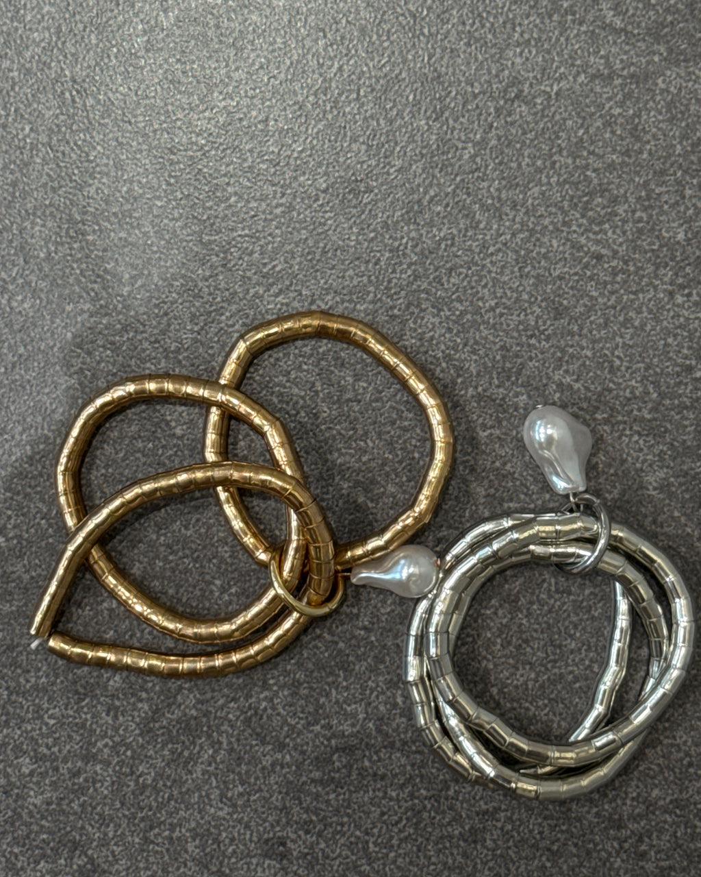 Sculptural Pearl Loop Bracelet