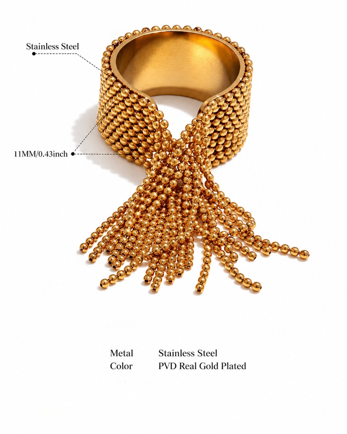 Celeste Beaded Fringe Statement Ring