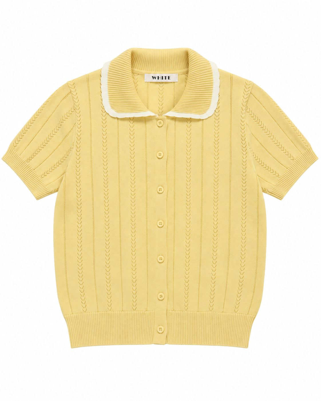 Sofia Pointelle Knit Polo Top