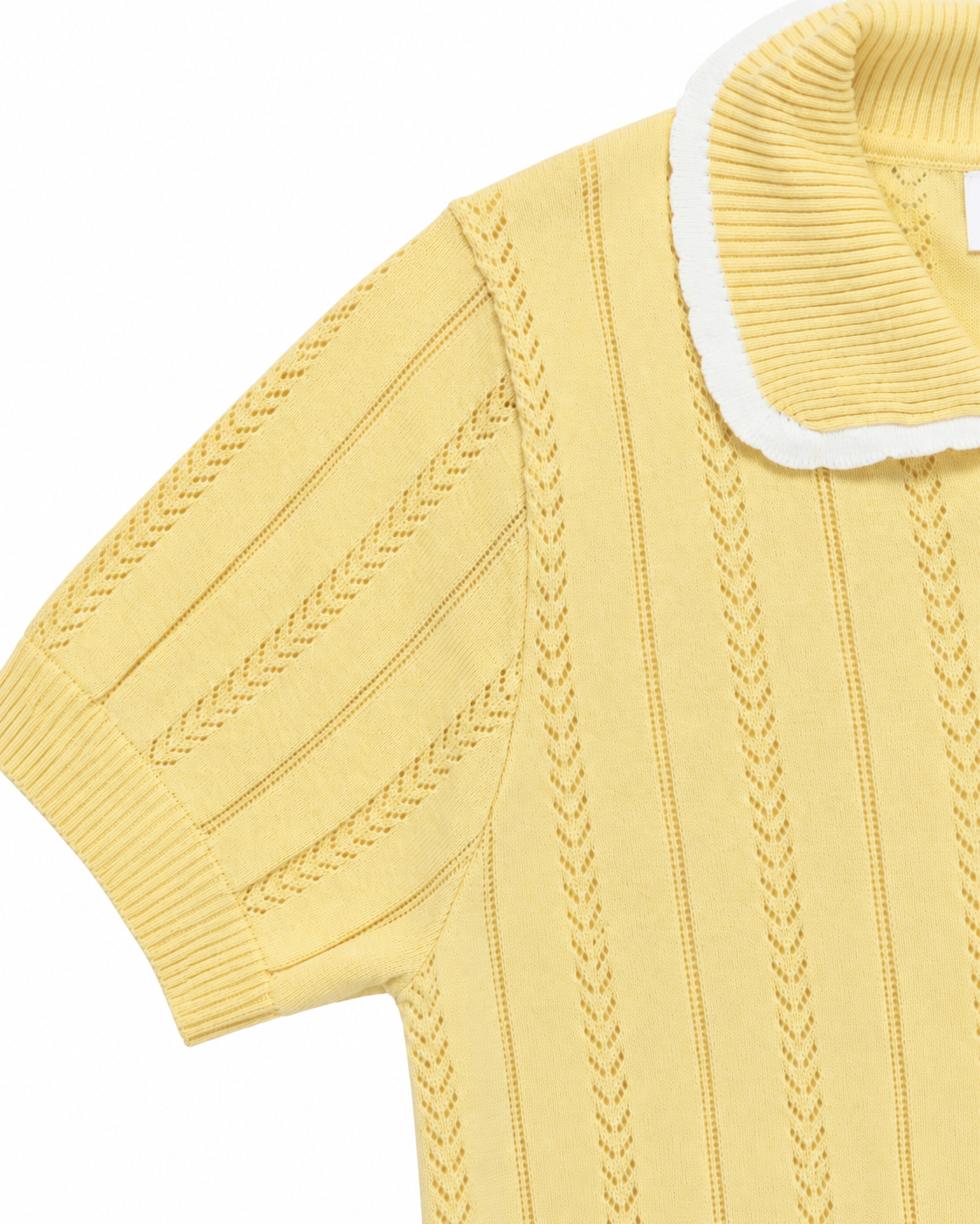 Sofia Pointelle Knit Polo Top