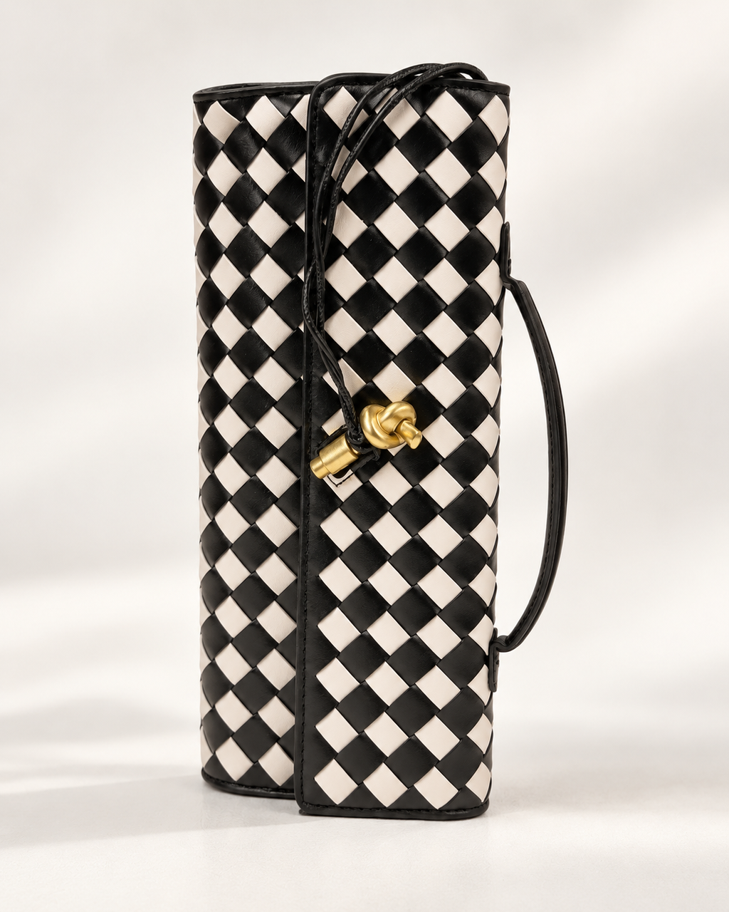 Woven Check Shoulder Bag