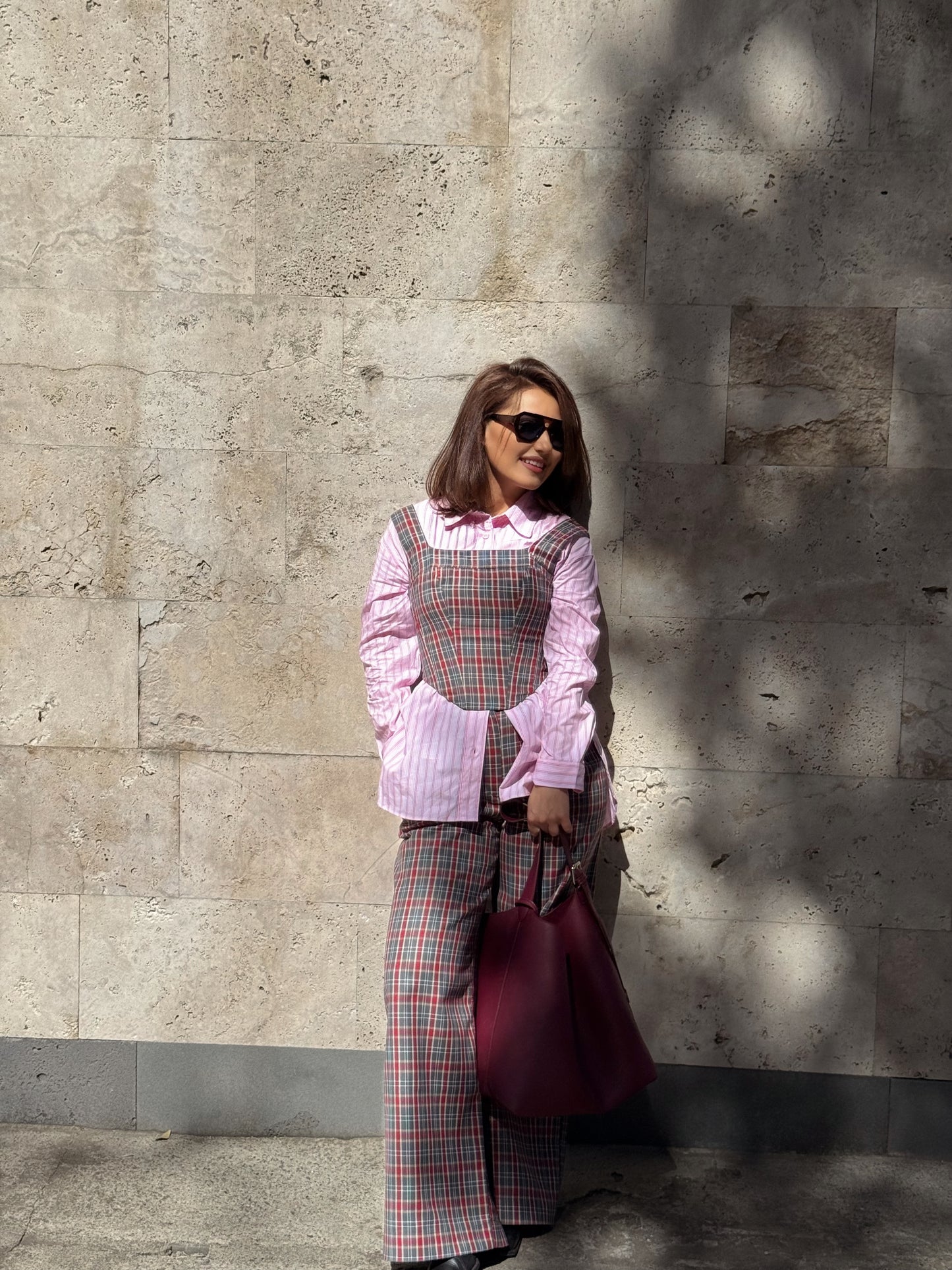 Plaid Wide-Leg Pants LONDON