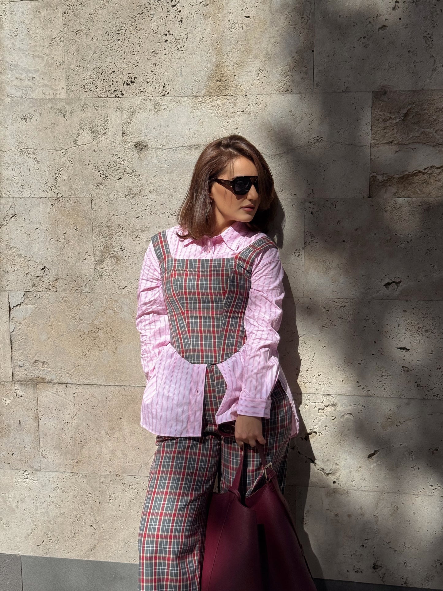 Plaid Wide-Leg Pants LONDON