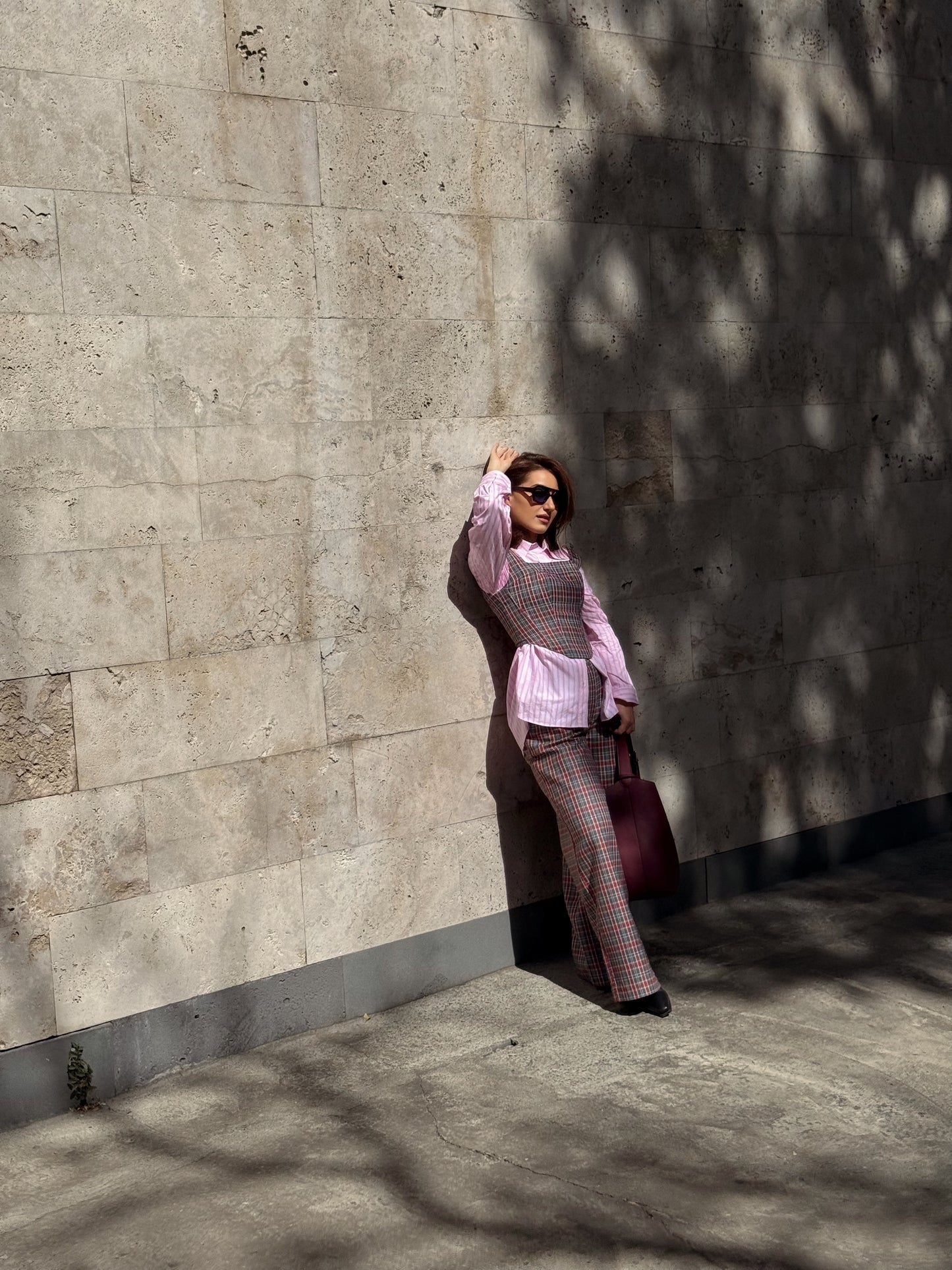 Plaid Wide-Leg Pants LONDON