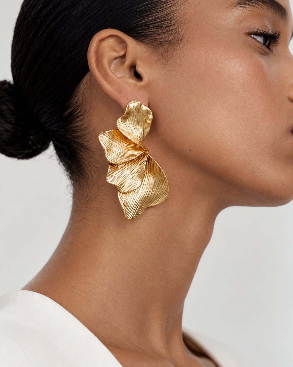 Sculpted Petal Statement Earrings