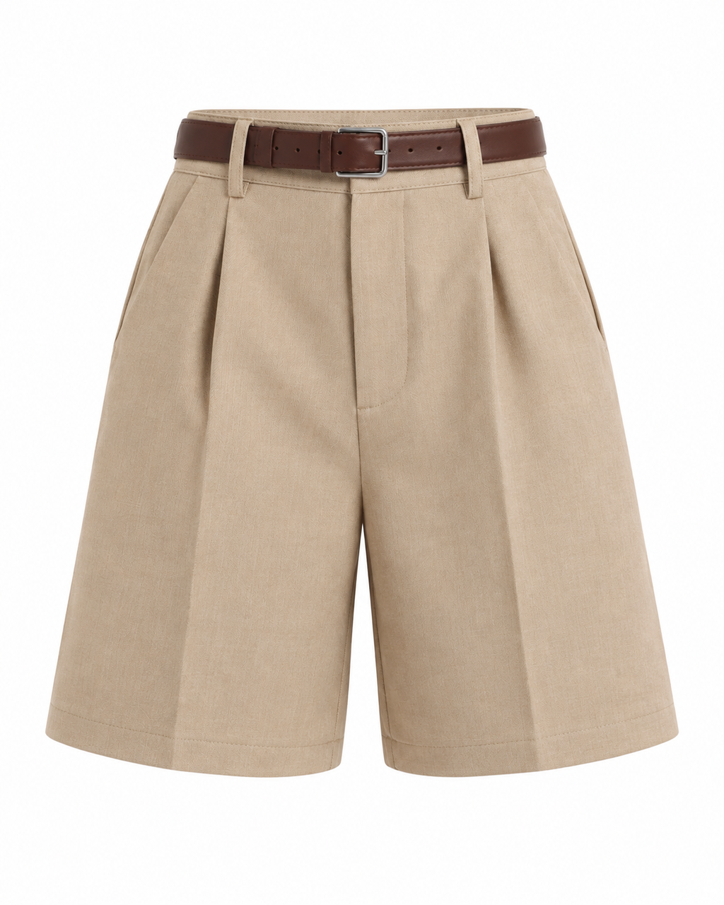 Belted Tailored Bermuda Shorts