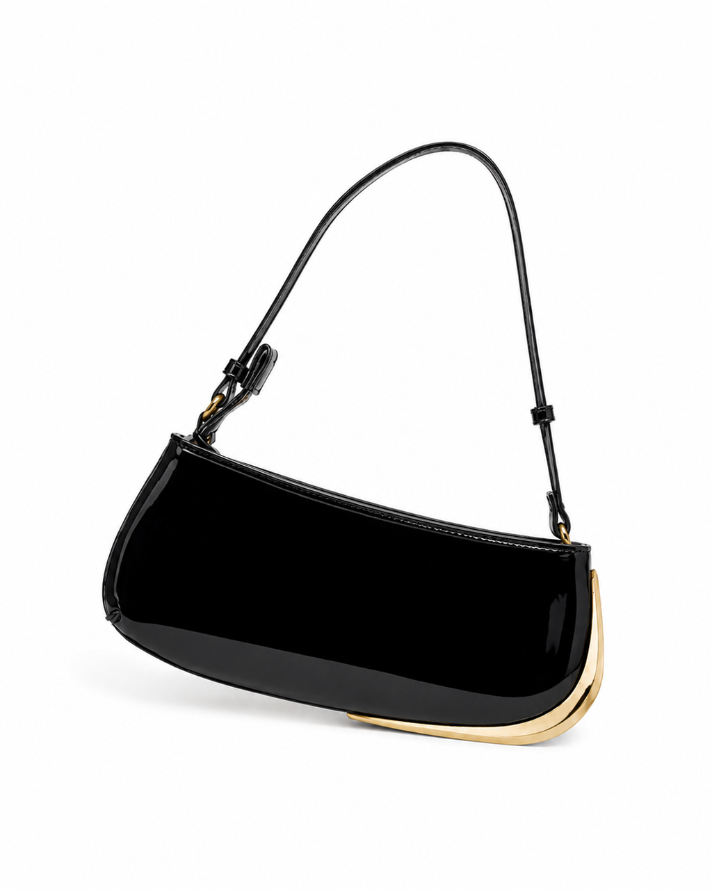 Ivory Luxe Crescent Shoulder Bag
