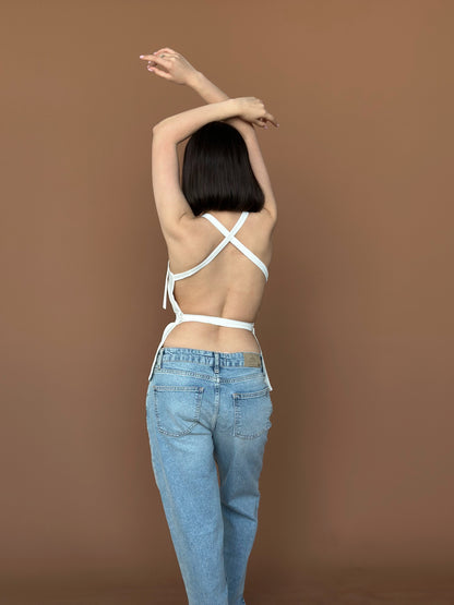Open-back halter top