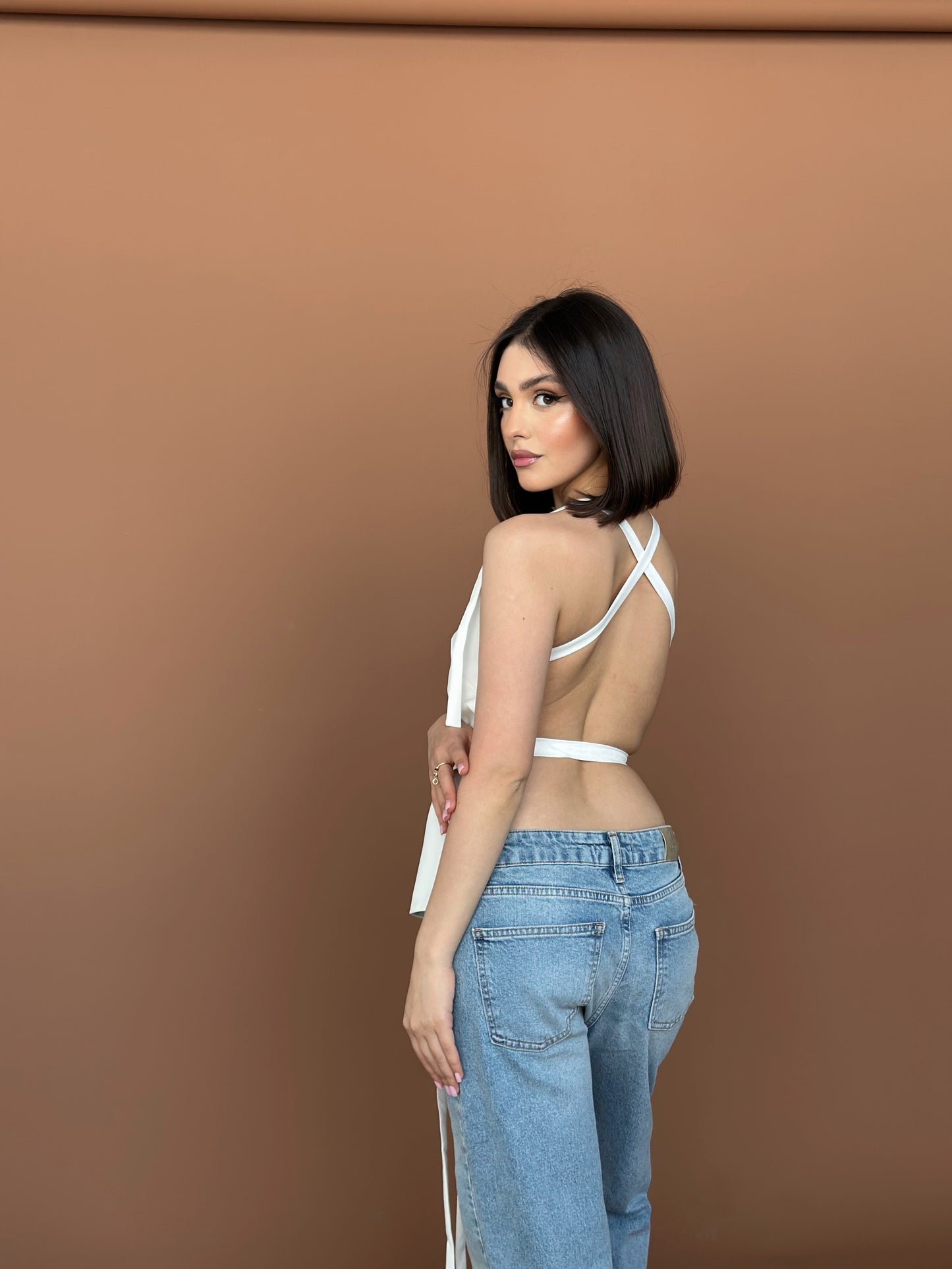 Open-back halter top