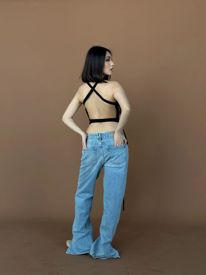 Open-back halter top