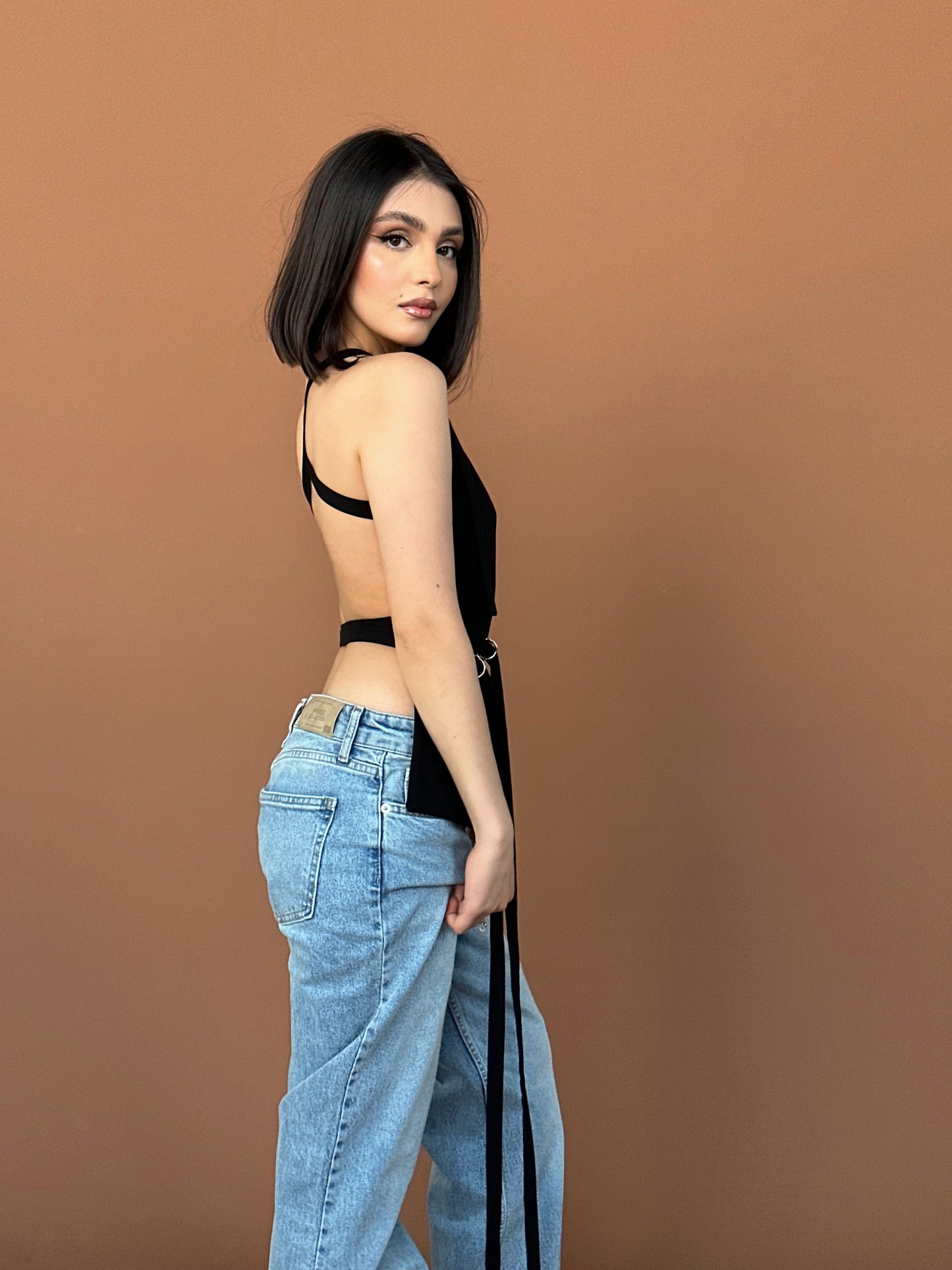 Open-back halter top