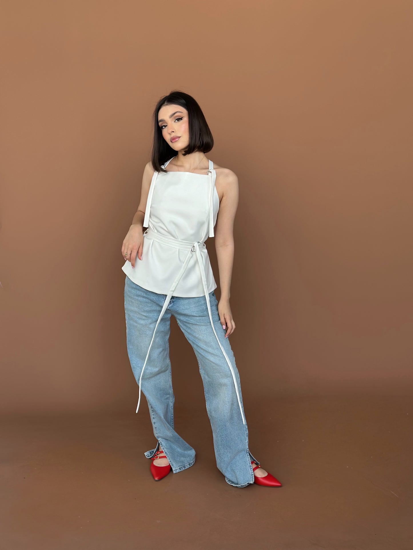 Open-back halter top