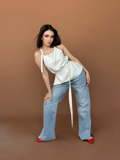 Open-back halter top