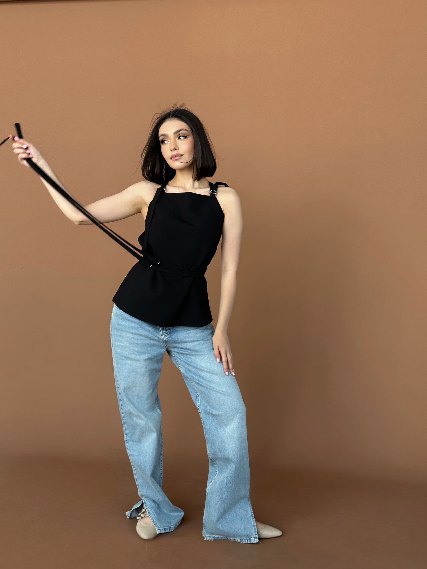 Open-back halter top