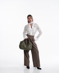 Cappuccino High-Waist Wide-Leg Trousers