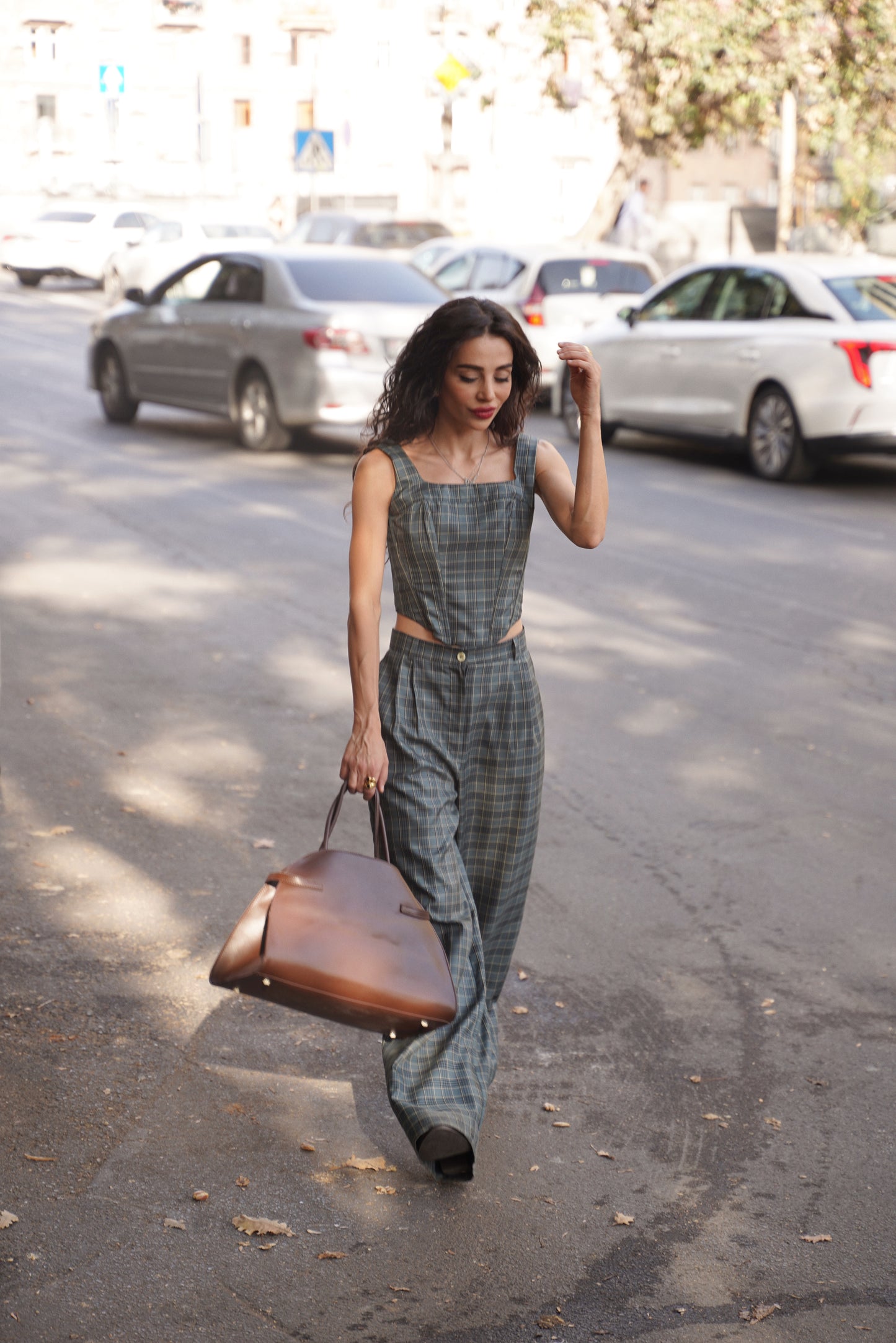 Plaid Wide-Leg Pants LONDON
