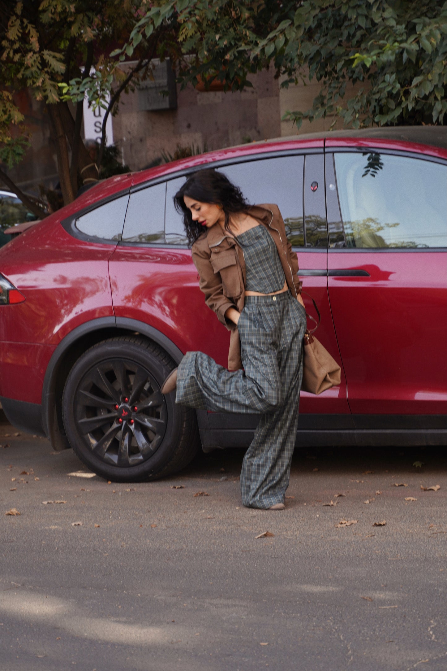 Plaid Wide-Leg Pants LONDON