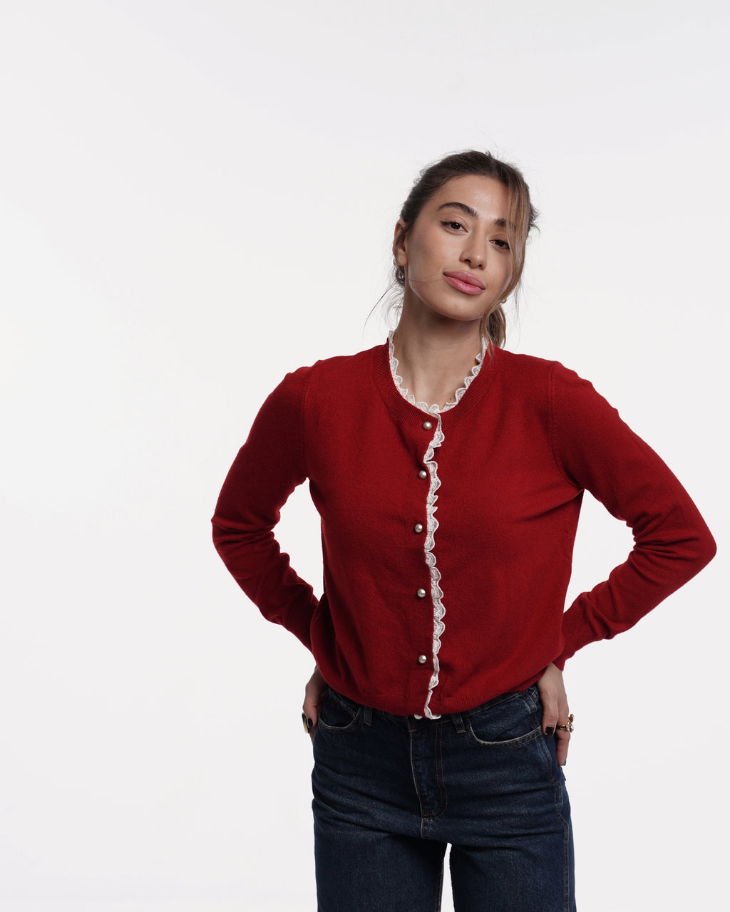 Amélie Lace Trim Cardigan