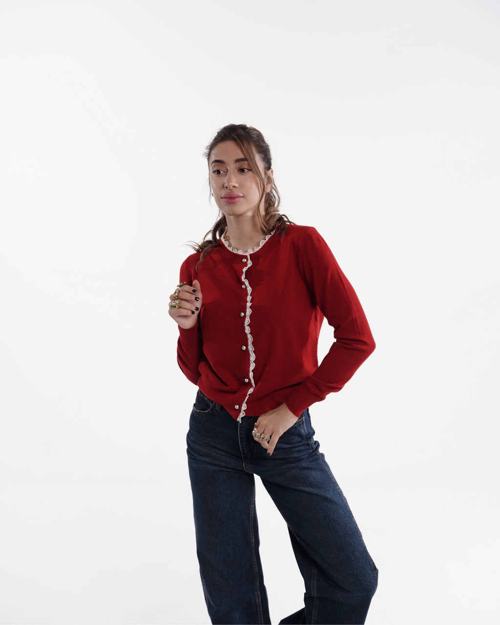 Amélie Lace Trim Cardigan