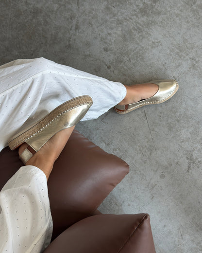 Luna Metallic Espadrille Flats