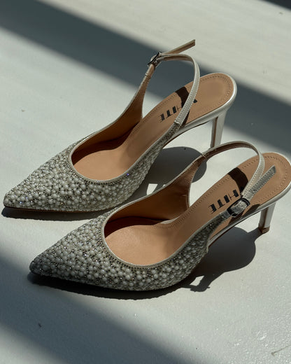 Pearl Luxe Slingback Heels