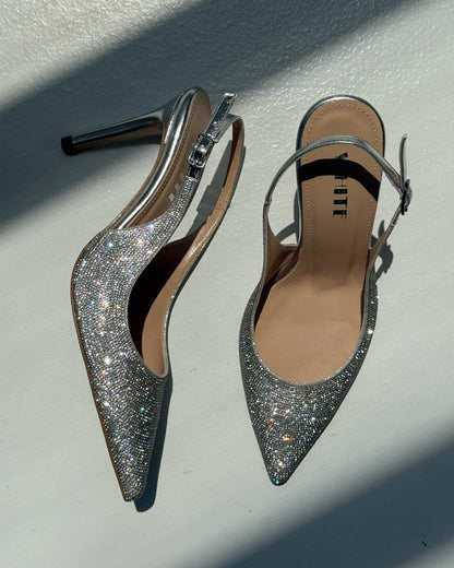 Aurora Crystal Slingback Heels