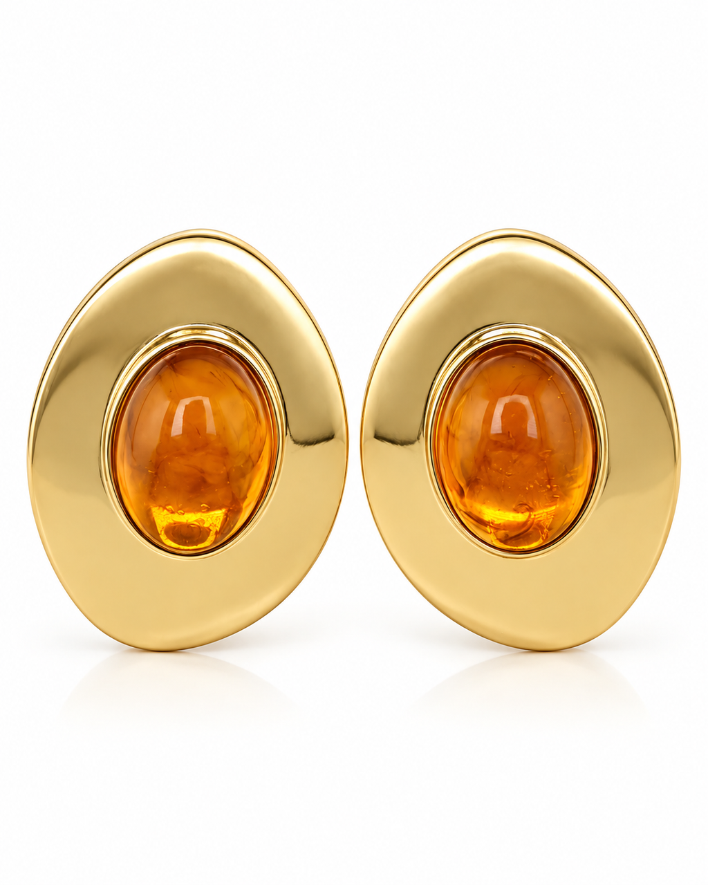 Amber Oval Statement Earrings