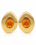 Amber Oval Statement Earrings