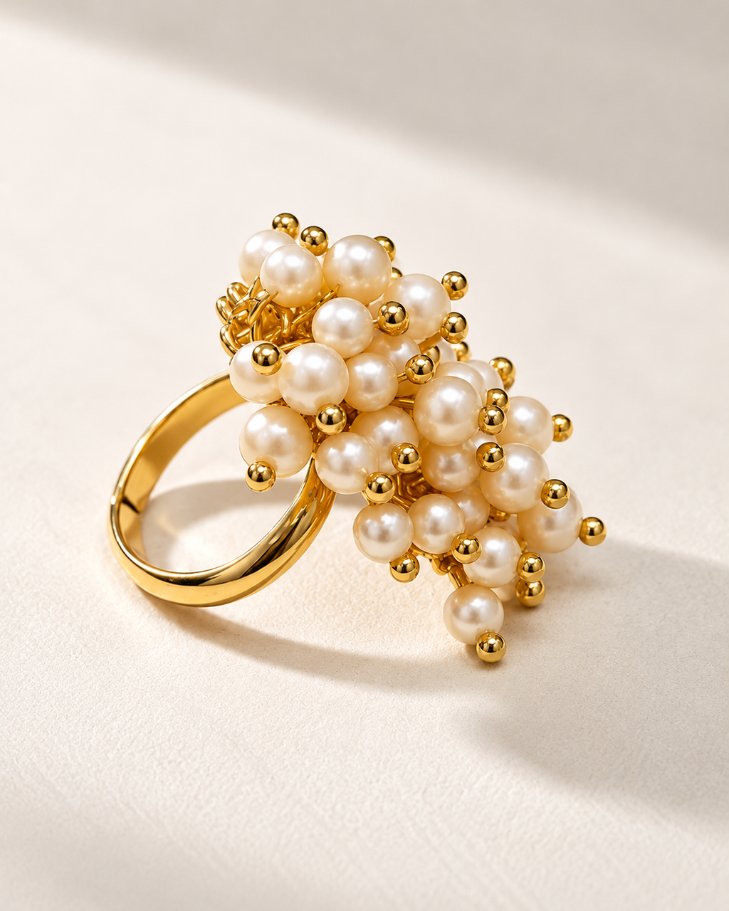 Pearl Cluster Statement Ring