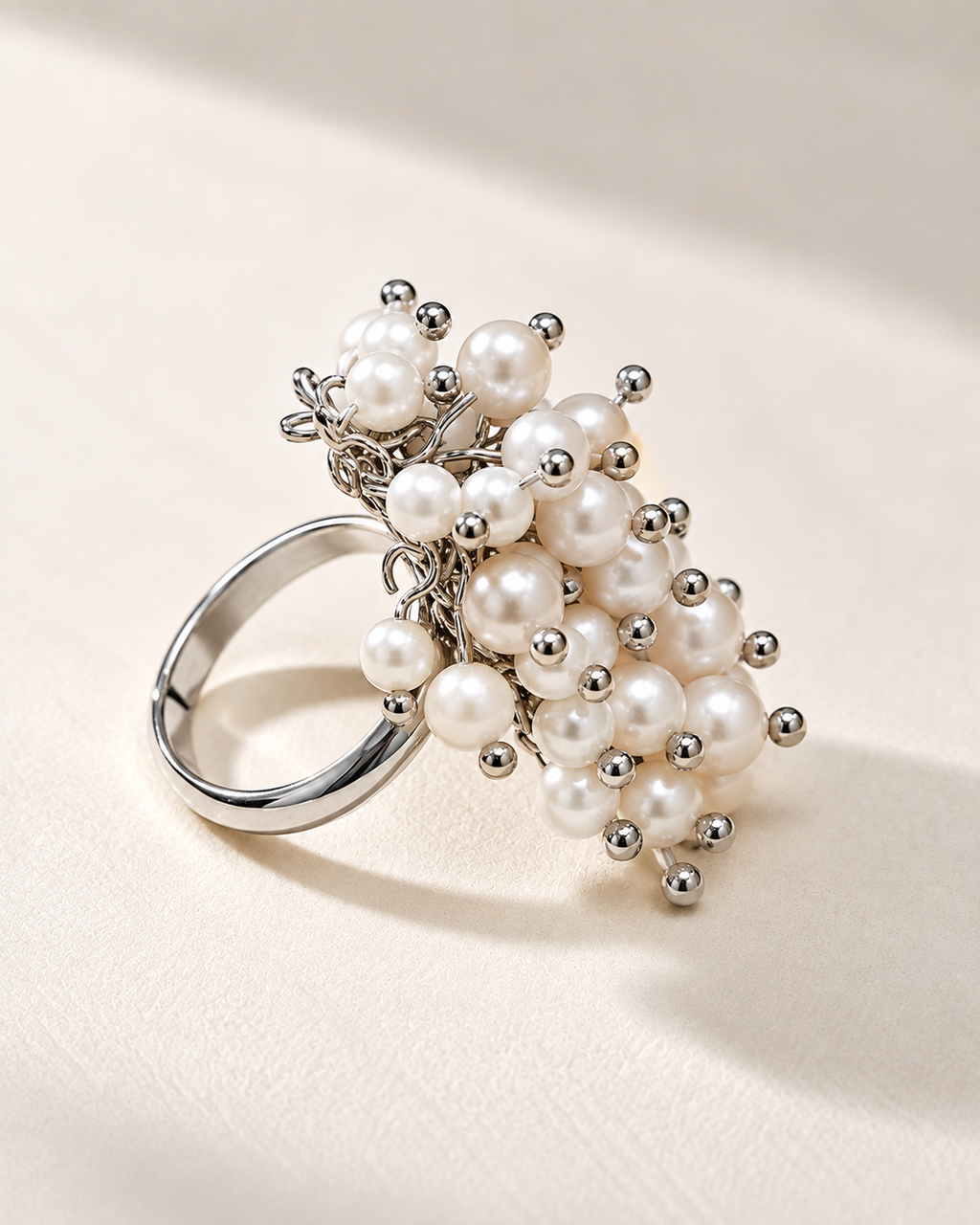 Pearl Cluster Statement Ring