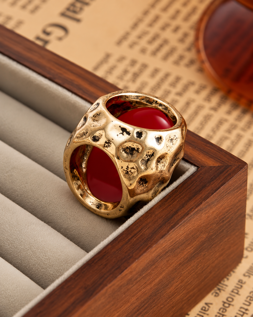 Red Stone Statement Ring