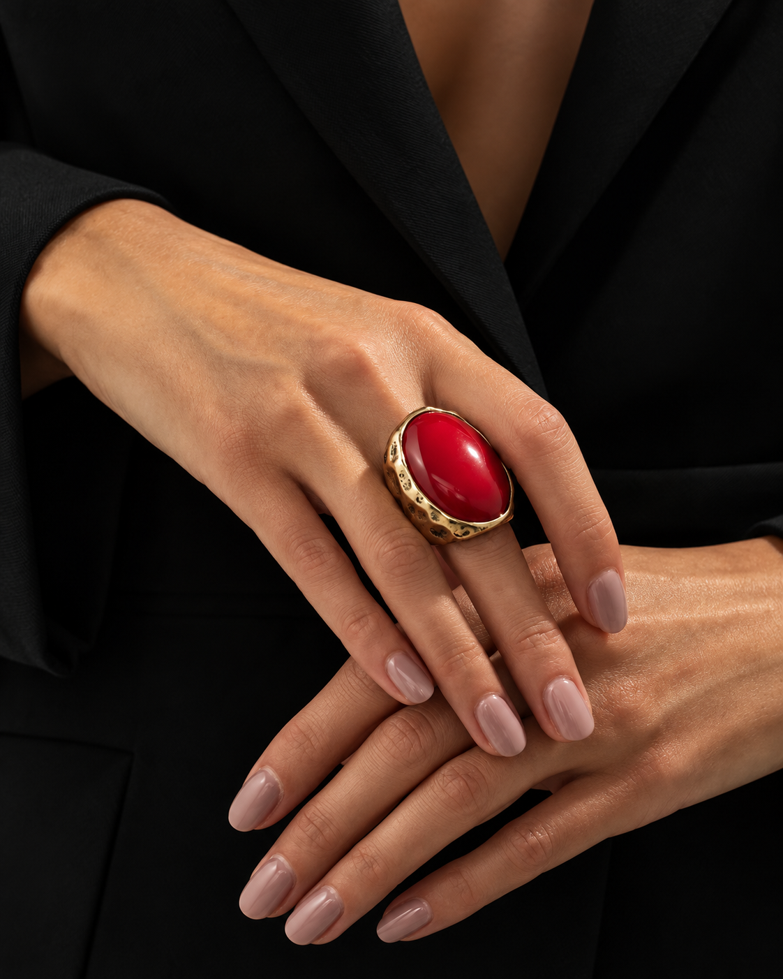 Red Stone Statement Ring