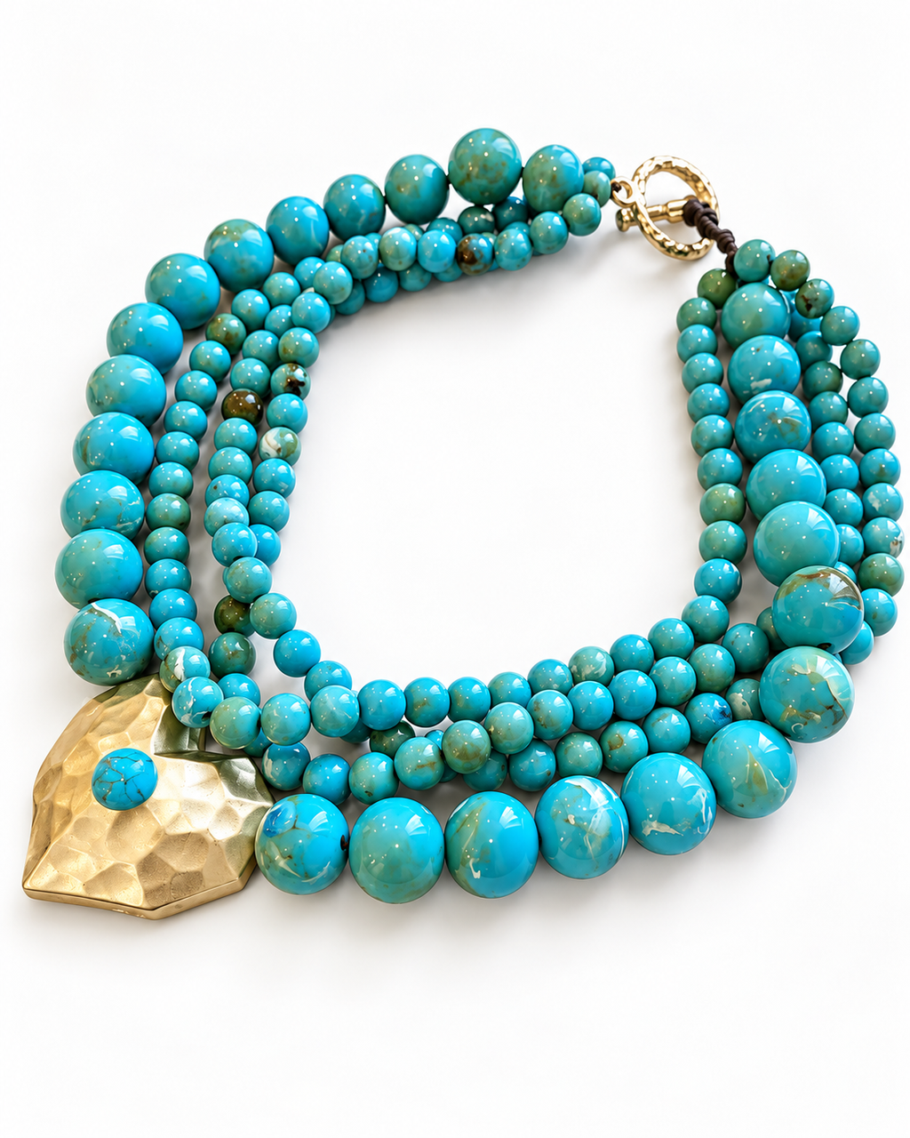 Turquoise Beaded Heart Necklace