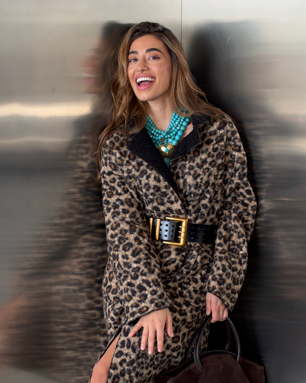 Reversible Leopard Print Coat