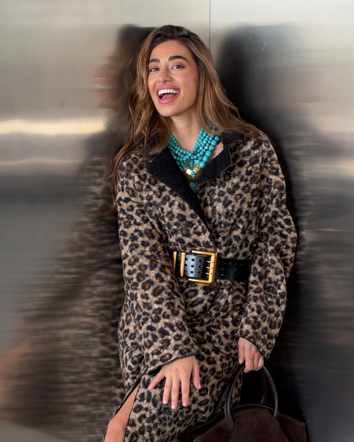 Reversible Leopard Print Coat