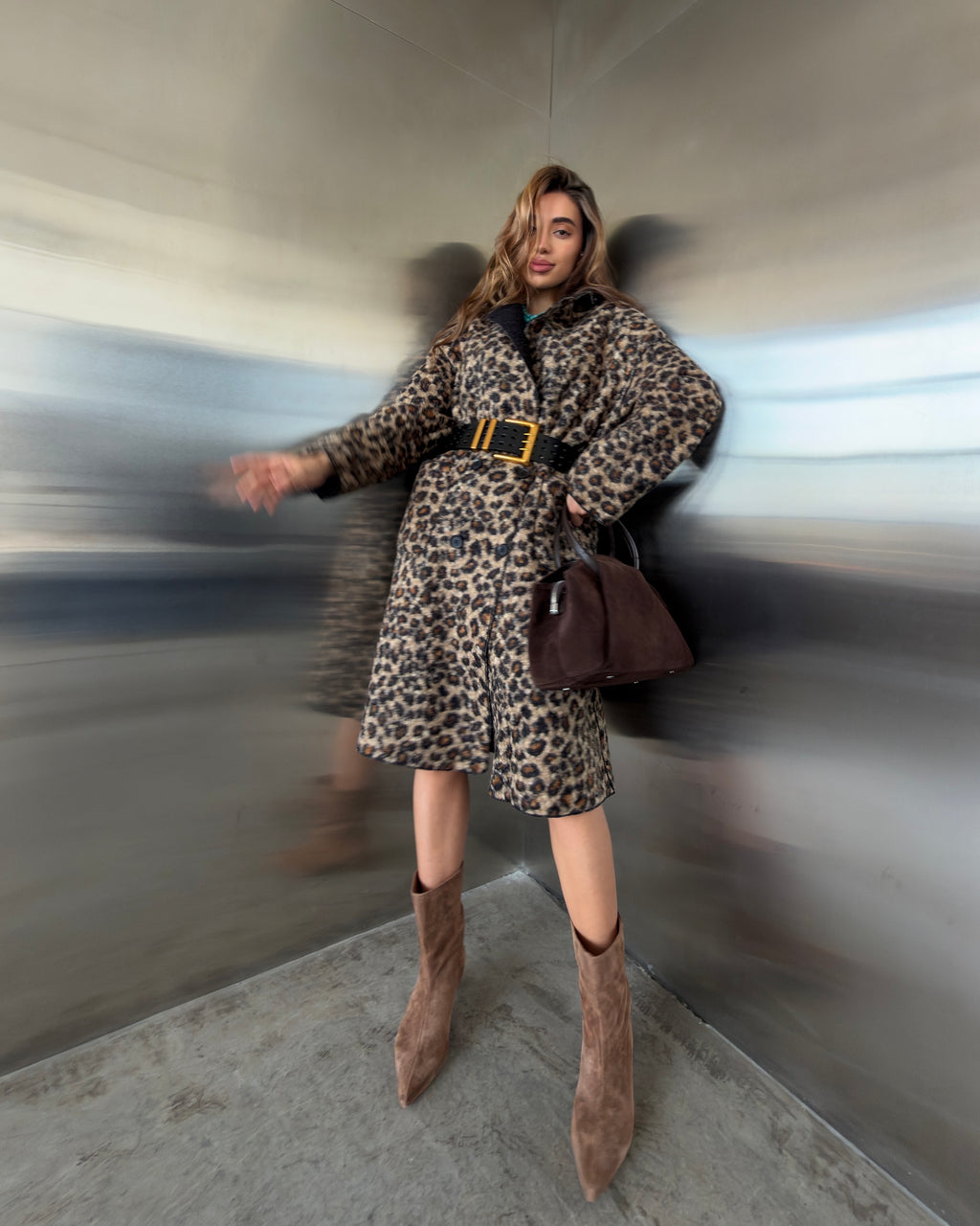 Reversible Leopard Print Coat