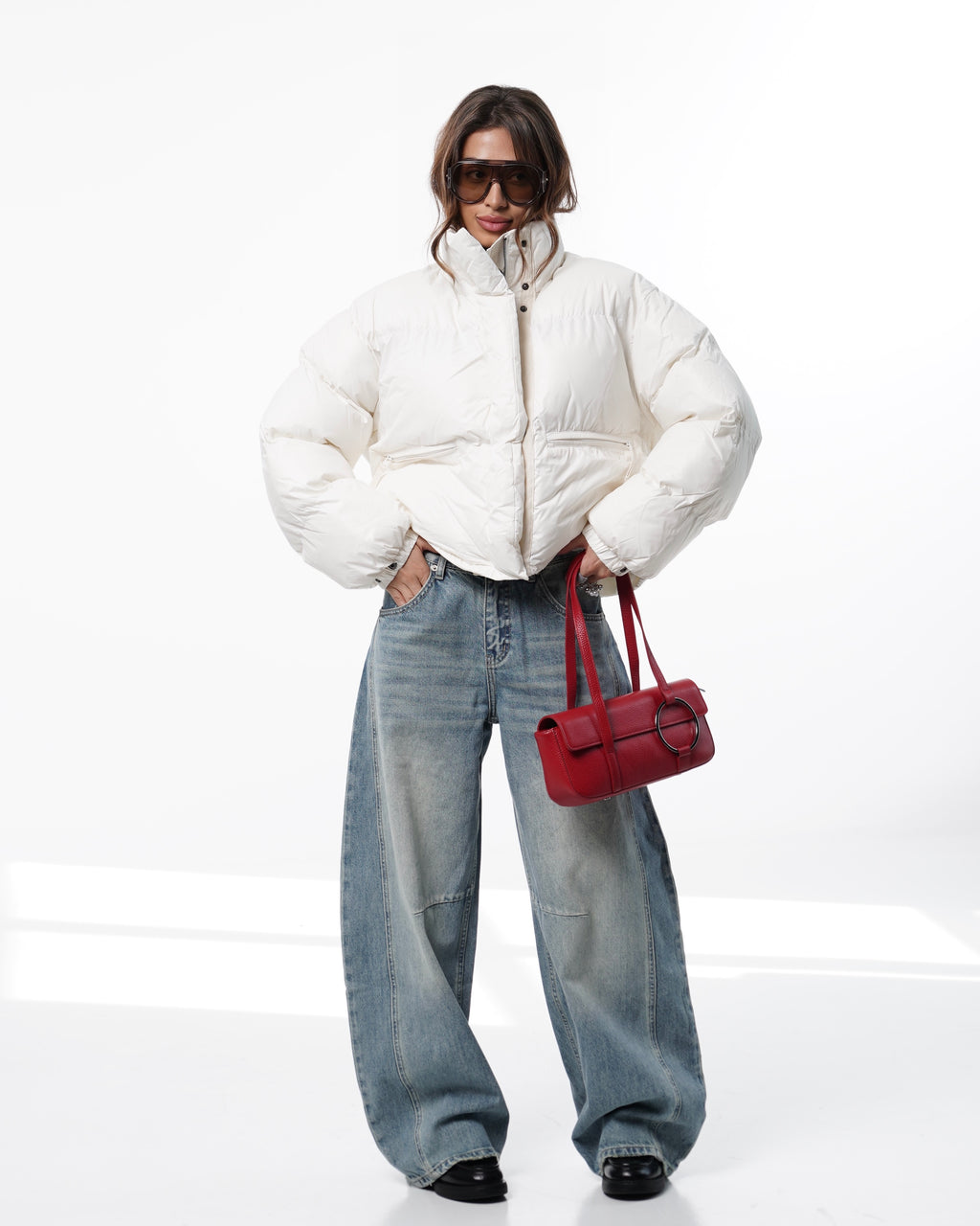 Ivory Oversized Puffer Jacket