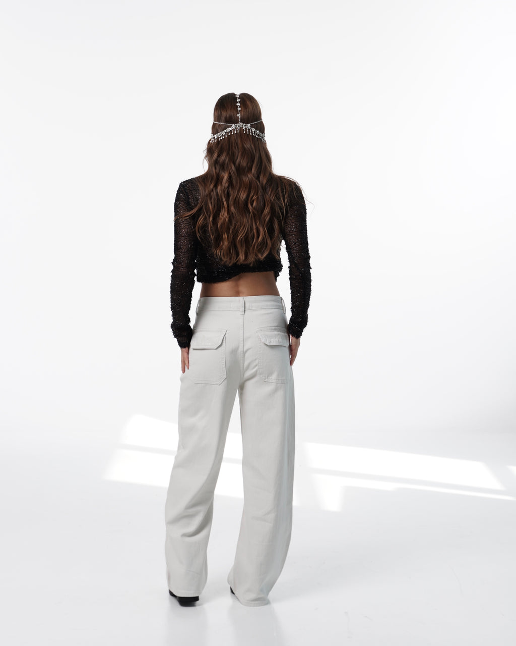 White Wide-Leg Denim Jeans