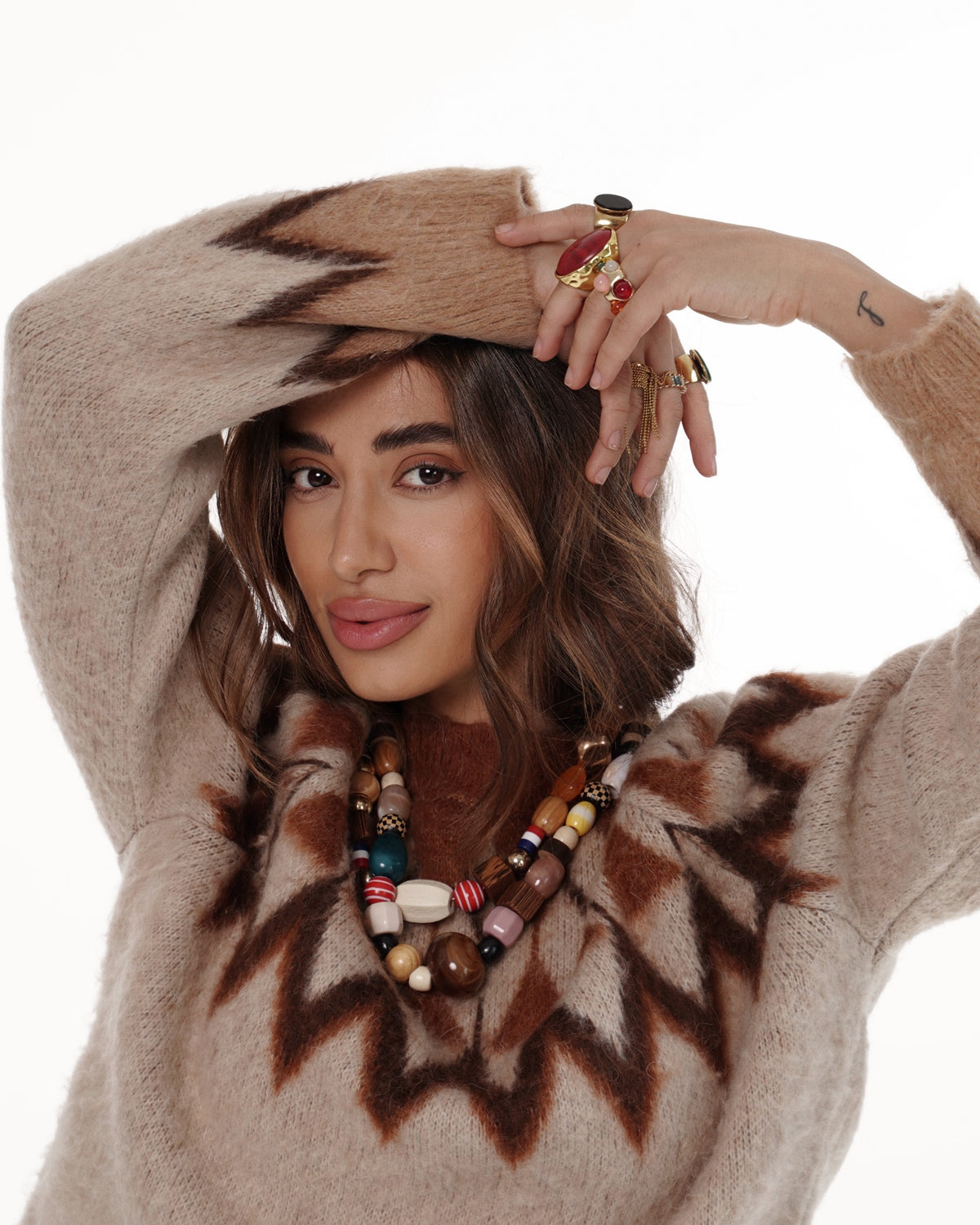 Geometric Pattern Knit Sweater
