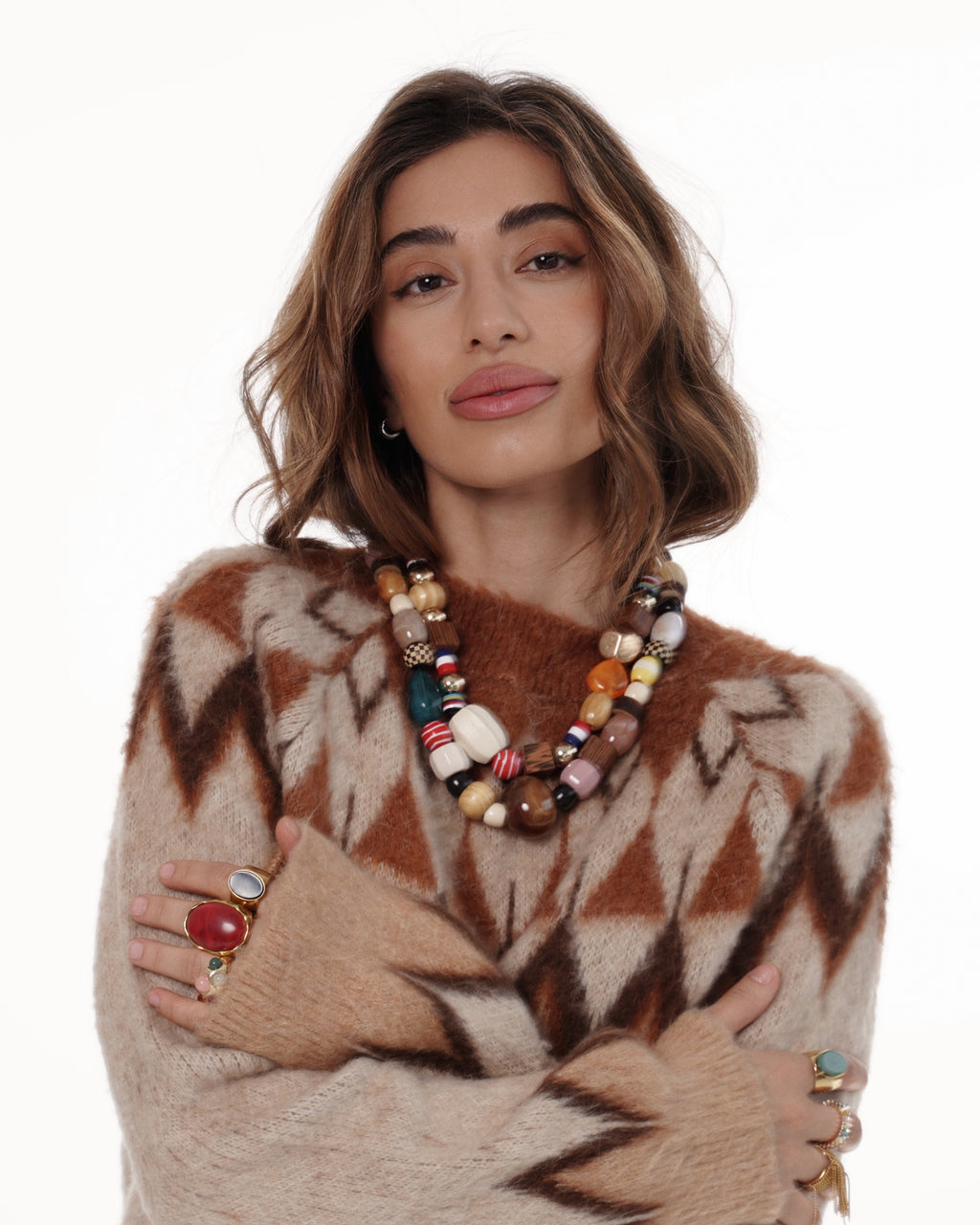 Geometric Pattern Knit Sweater