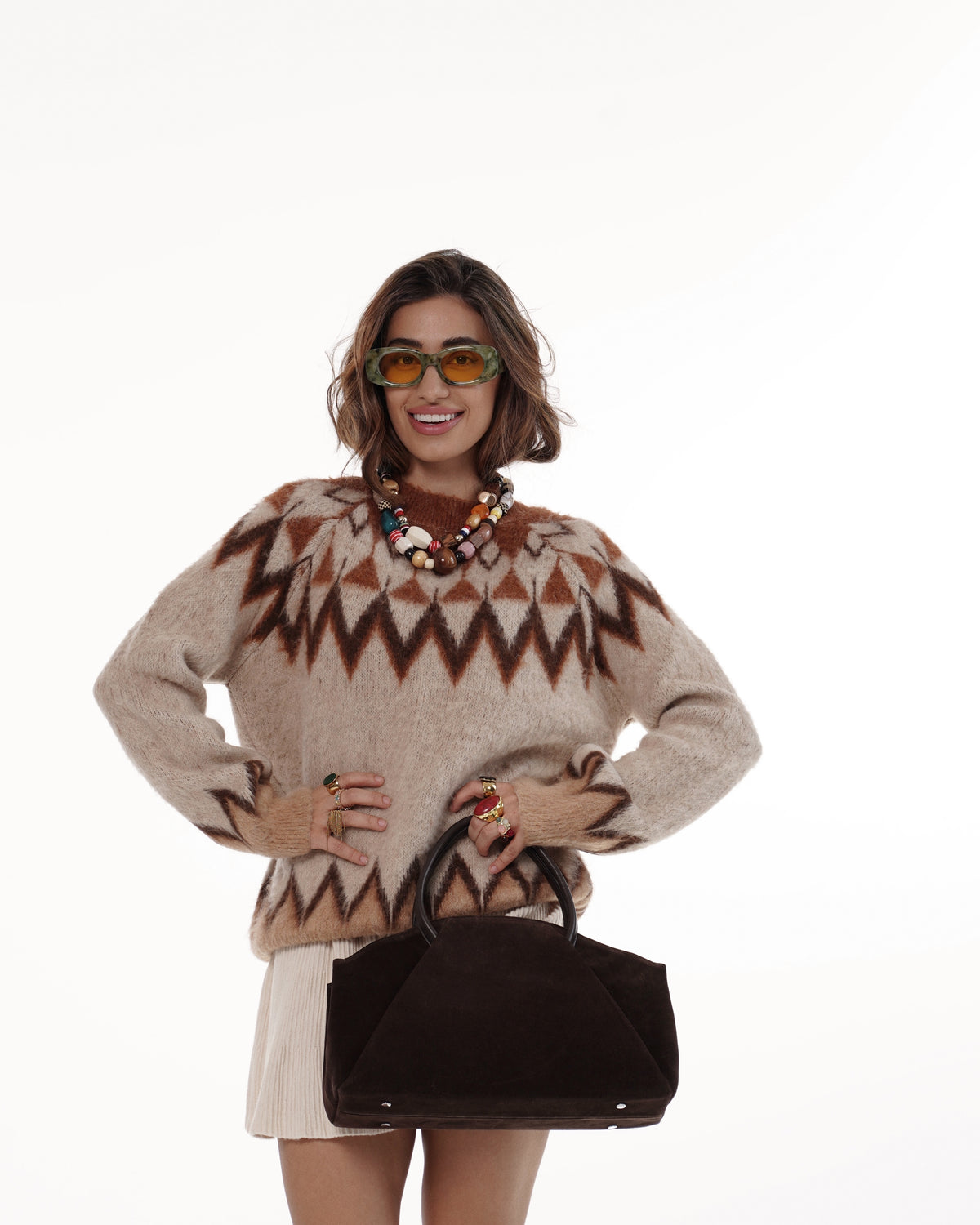 Geometric Pattern Knit Sweater