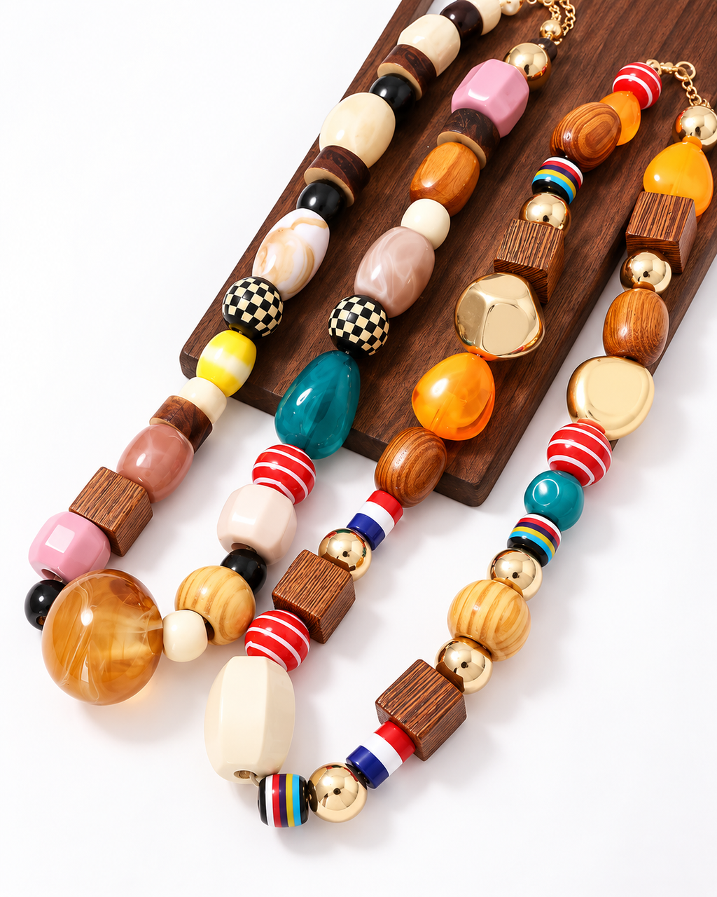 Colorful Chunky Beaded Necklace Set