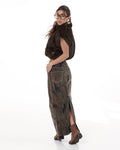 Reversible Faux Fur Quilted Cropped Vest