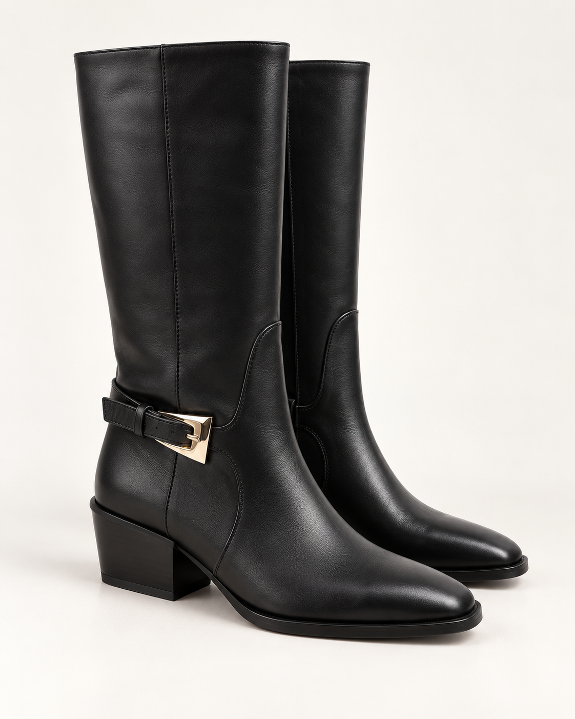 Women's Buckle Detail Mid-Calf Boots