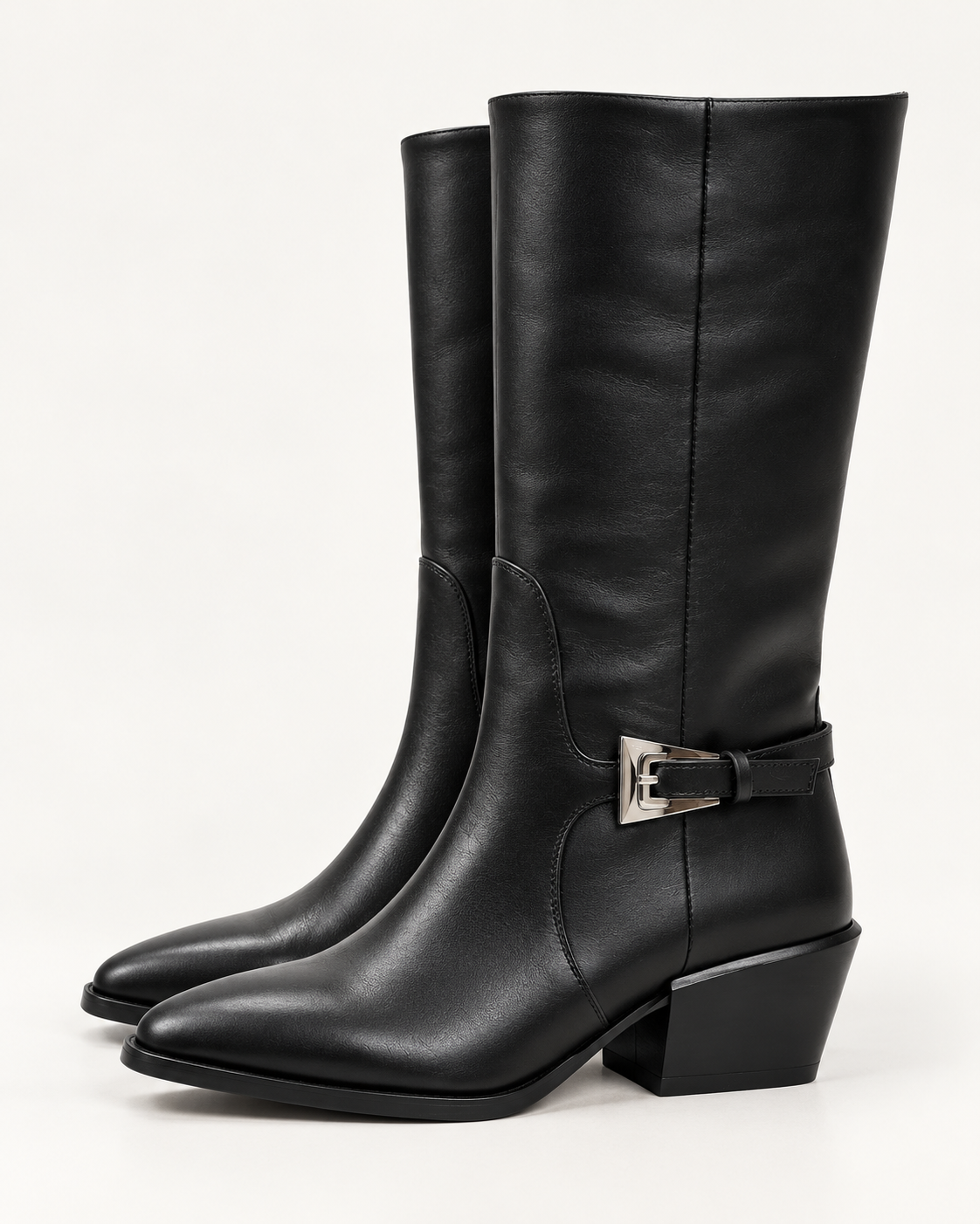 Women's Buckle Detail Mid-Calf Boots
