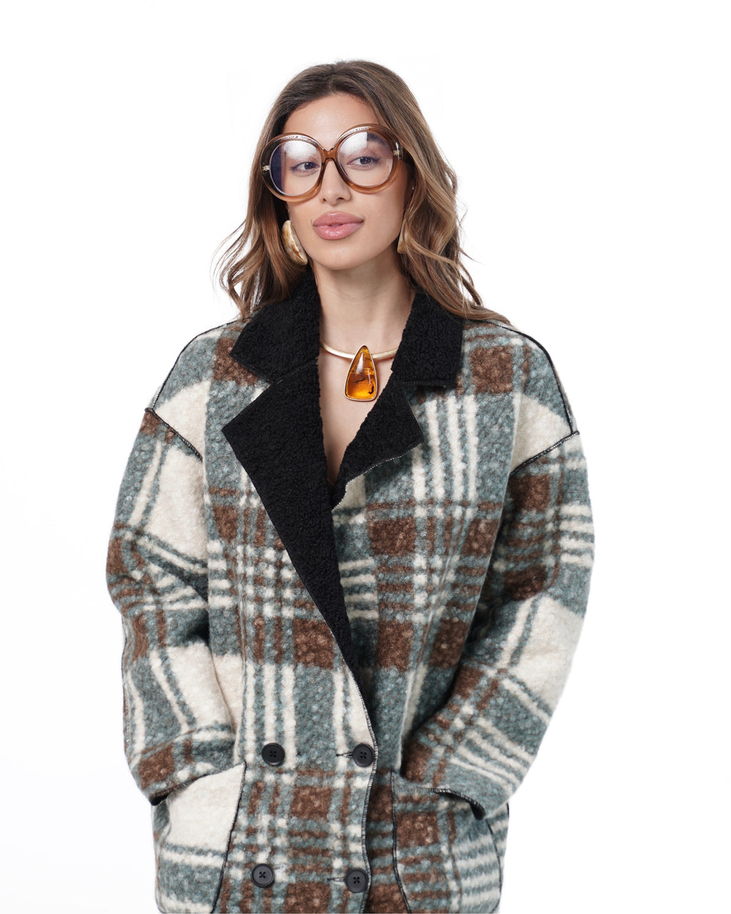 Reversible Plaid Coat