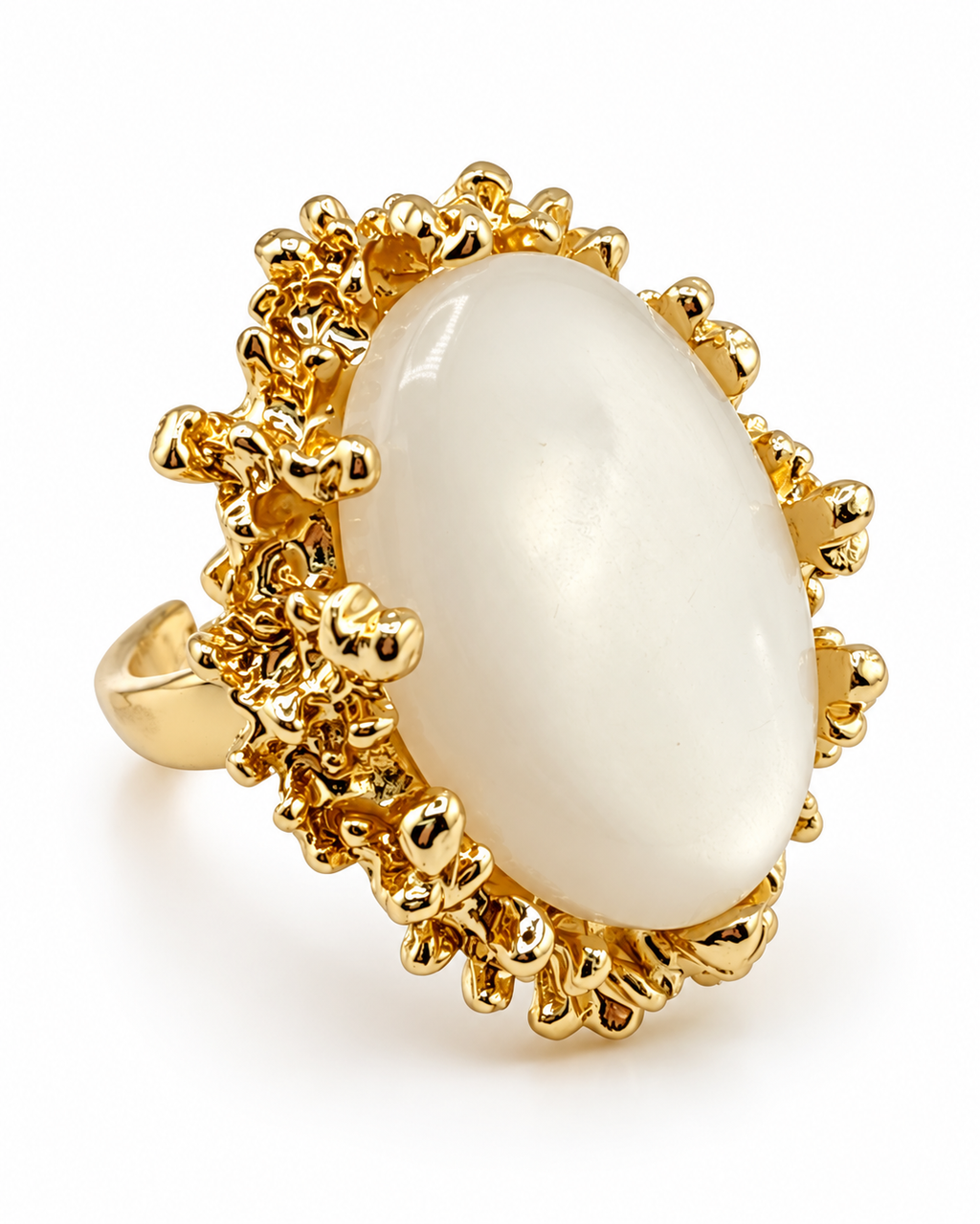 Ivory Oval Stone Statement Ring