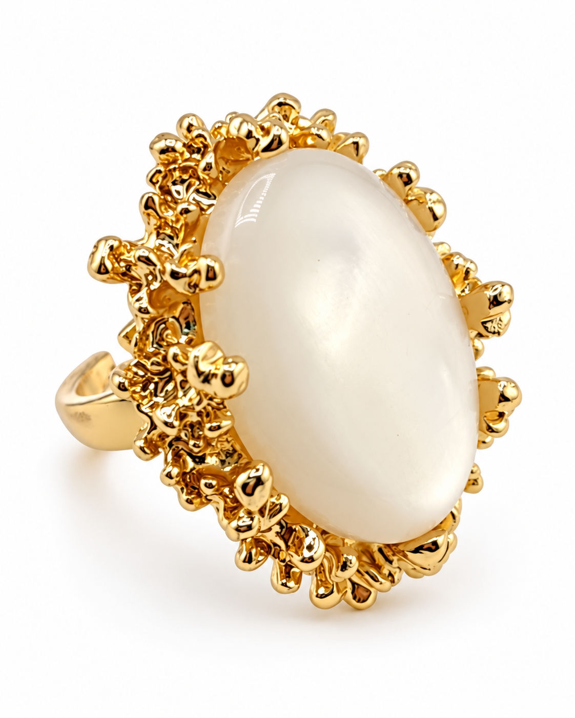 Ivory Oval Stone Statement Ring
